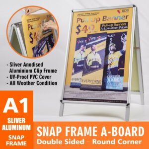 A1 Double Sided Snap Frame Sign board with poster printing