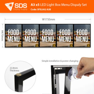 A3 x5 LED Light Box Menu Display (Menu Board/Restaurant Sign/Cafe Sign)
